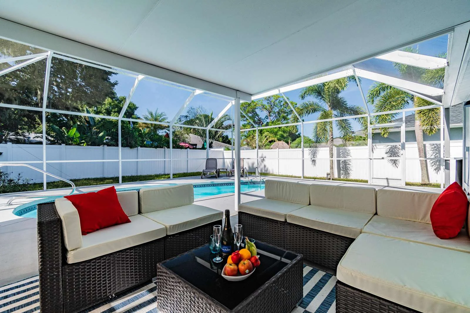 Covered outdoor lounge